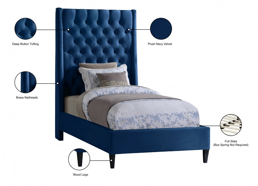 Fritz Velvet Twin Bed