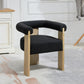 Barrel Boucle Fabric Dining Chair - Natural Base