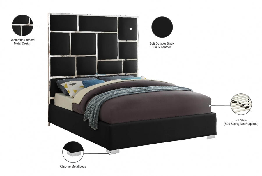 Milan Faux Leather Bed - King