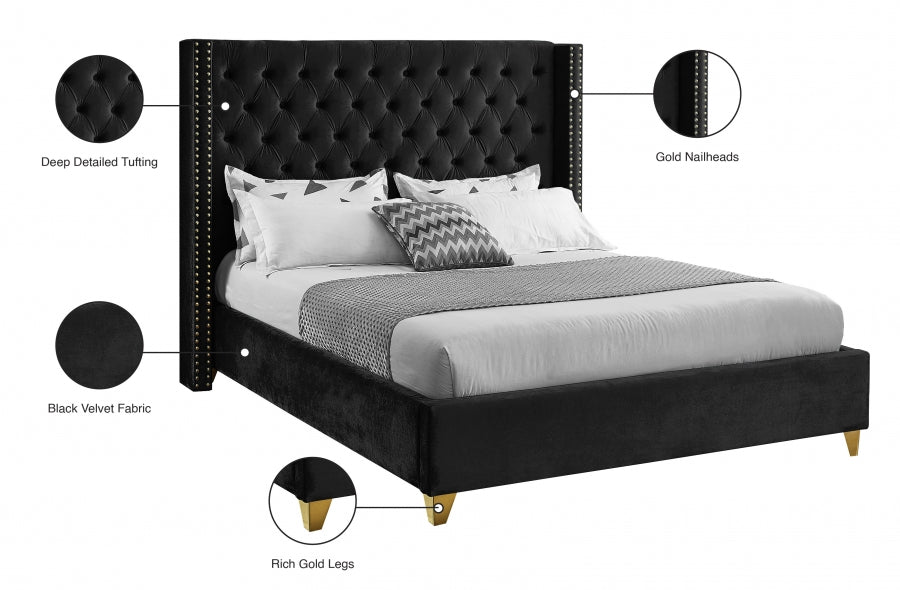 Barolo Velvet Bed - King